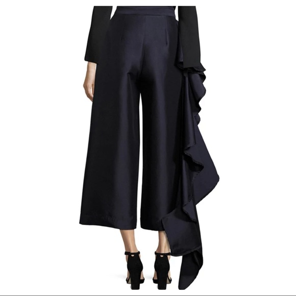 Silky Long Side Ruffle Capri Pants - Picture 2 of 12